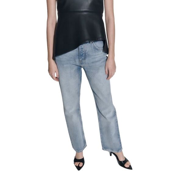 ZARA | Light blue | ZW MID-RISE CROPPED STRAIGHT LEG JEANS - Picture 8 of 12